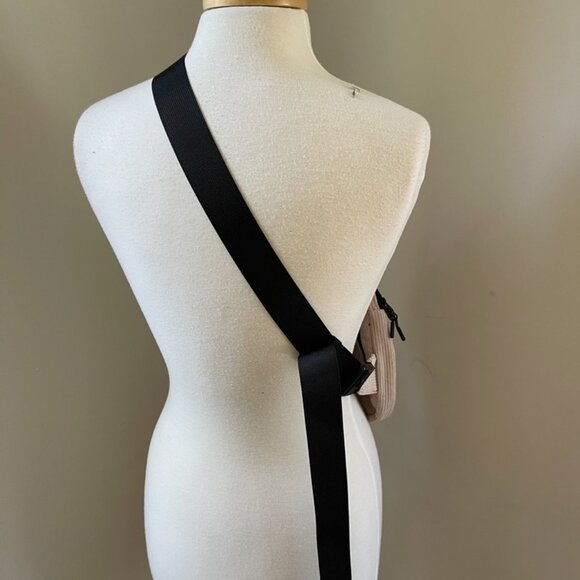 Mini Corduroy Sling Crossbody  Multifunctional Small Chest Corduroy Tan/Black - Picture 3 of 5